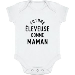 BODY body bébé | Cadeau imprimé en France | 100% coton | Future éleveuse comme maman