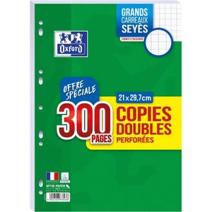 FEUILLET MOBILE Copies doubles OXFORD perforees 300 pages 90g seyes