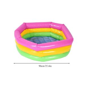 PATAUGEOIRE Pwshymi piscine gonflable pour bébé Trois couches arc-en-ciel espace jouet Table de sable jouet de pêche petite jeux insectes