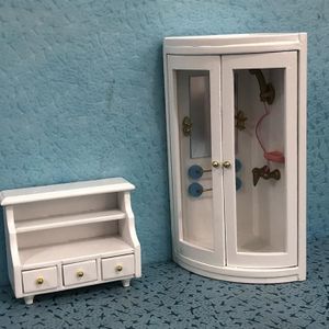 MAISON POUPÉE SALALIS Accessoire mini maison de poupée Mini maison de poupée en bois 1:12, accessoire de salle de bain, modèle de jeux peluche