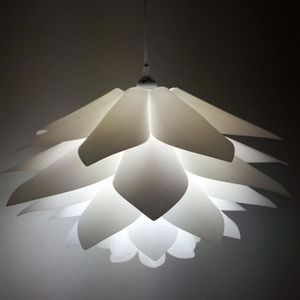 ABAT-JOUR Abat-jour Lotus E27 Lampe Pendentif Déco Plastique Lumière Plafond Pour Lampe de Table Lustre Salon Blanc