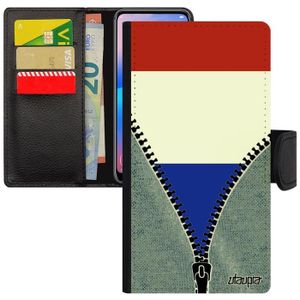 HOUSSE - ÉTUI Coque Apple iPhone 11 pro max rabat porte cartes drapeau france français coupe du monde football bleu blanc rouge Euro jeans en