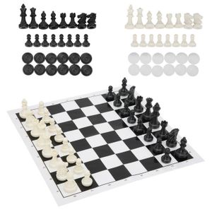 JEU SOCIÉTÉ - PLATEAU VGEBY Jeu d'échecs 2 en 1 Ensemble de Jeux de soci