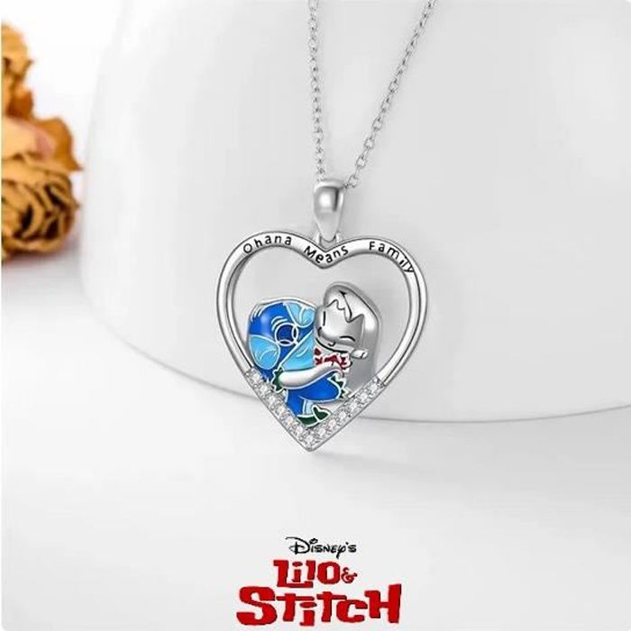 Collier à perles 'Stitch' - Bleu/rose - Kiabi - 4.00€