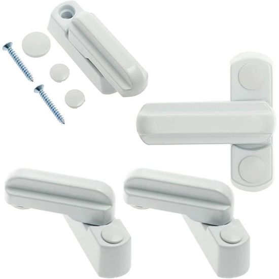 Limiteur Fenêtre Enfant SAFELON Blanc - Sécurité Réglable 9.2cm/13.5cm Pour Enfants Et Animaux