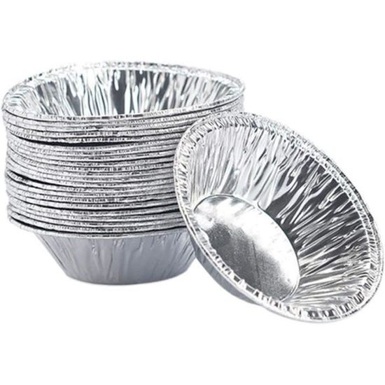 Lot De 50 Moules à Tarte Ronds Jetables En Aluminium Résistant à L'huile Pour Friteuse à Air, 15,2 à 22,9 Cm, Pour Cuisson, Congélation, Barbecue (15,2 Cm