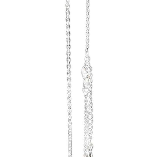 Chaine fine pour collier bola de grossesse ou sautoir - plaqué véritable Argent  - 87cm -Maille forçat. 1mm - Chaînette d'extension