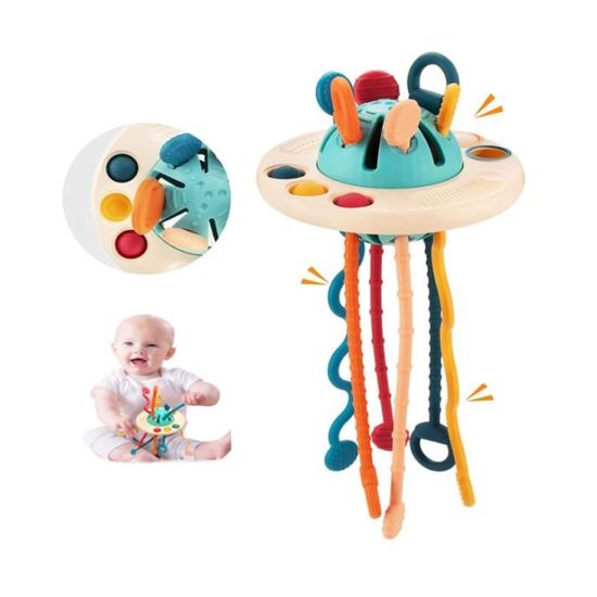 Jouet Bébé,Jouet pour Tout-Petits,Jeux de Corde à Tirer en Silicone,Girafe Jouet Motricité Fine Cadeaux pour Enfant Fille Garçon 1 2 3 Ans | Rakuten
