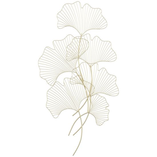 Buachois 2 Pcs Décorations Murales Dorées Feuilles De Ginkgo 26cm - Art Moderne Minimaliste Métal