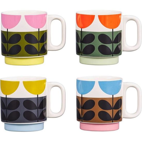 Orla Kiely mugs empilables Tournesol 300 ml céramique 4 pièces Cdiscount Puériculture & Eveil bébé