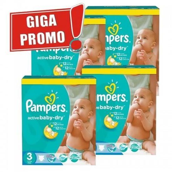 748 Couches Pampers Active Baby Dry taille 3