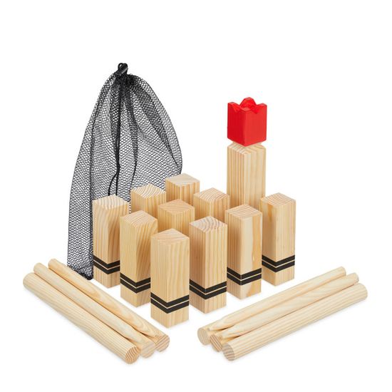 Jeu Kubb JacJoe Pro - Jeu De Lancer En Bois Avec Sac Transport - Pour Jardin Et Plage