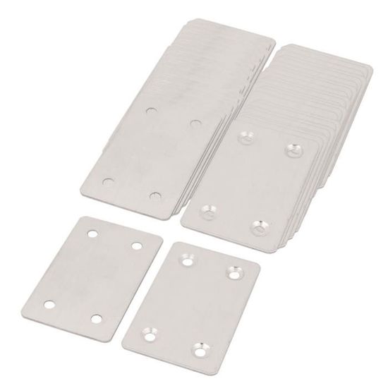 Unique Bargains Support d'Angle en L 38mmx38mmx1mm Plaque de Réparation 20 Pcs