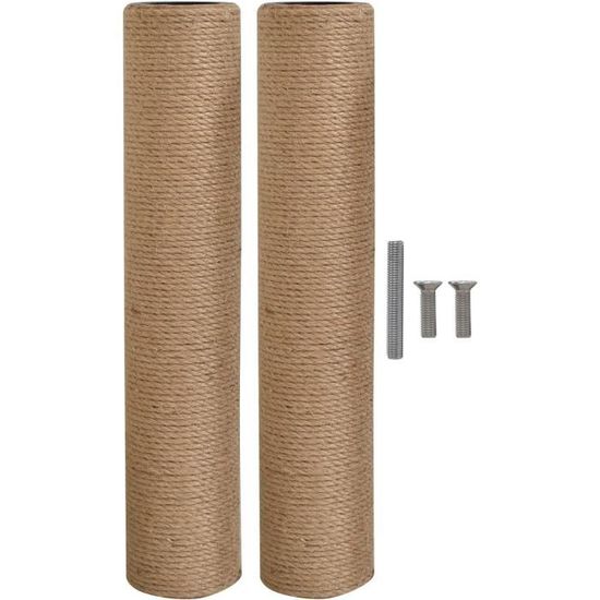 MiDube Tronc De Rechange Pour Arbre à Chat - 30 X 7 Cm - Corde Sisal Naturelle - Vis M8 Incluse (lot De 2)