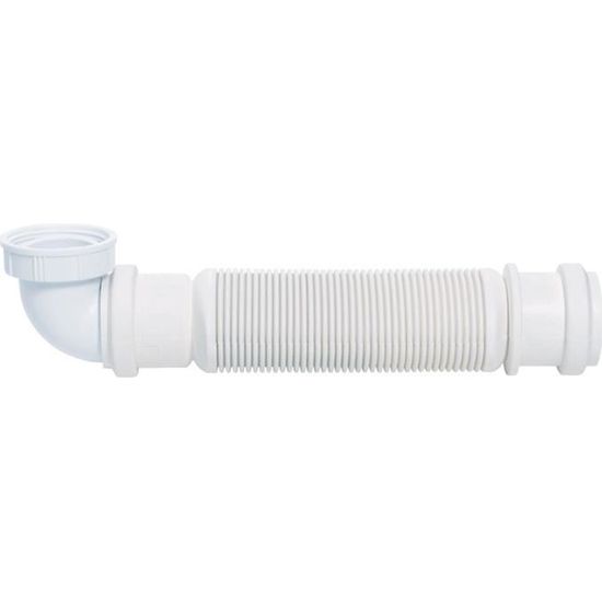 Siphon extra-plat d'évier WIRQUIN - Sans garde d'eau - Plastique - Synthétique - 1"1/2 (40x49) - Blanc