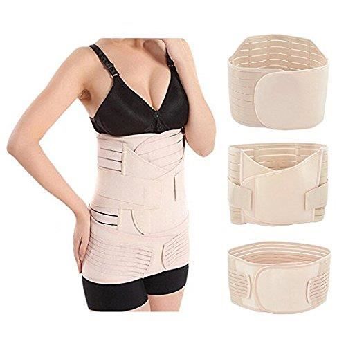 Post-Partum Respirant Elastique de Récupération Postnatale Soutien Ceinture de Ventre pour les Femmes et la Maternité, 3 pièces