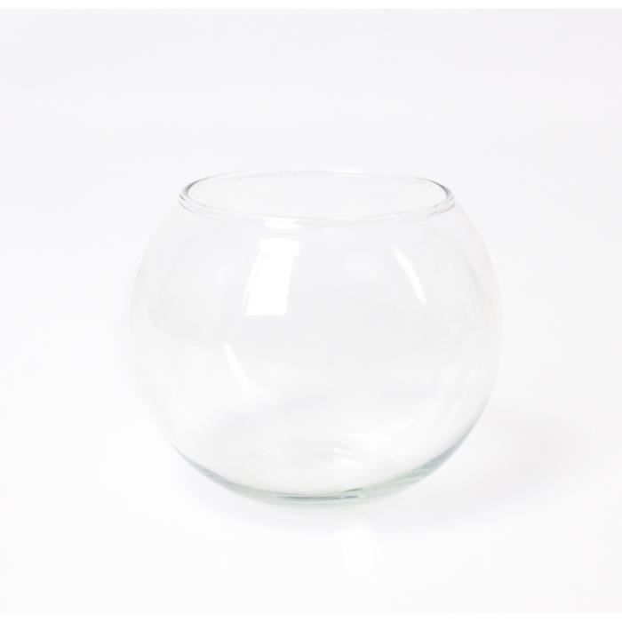 Vase rond - Photophore boule TOBI, en verre transparent, 10 cm, Ø 11,5 cm - Vase en verre transparent - Bougeoir rond - INNA Glas