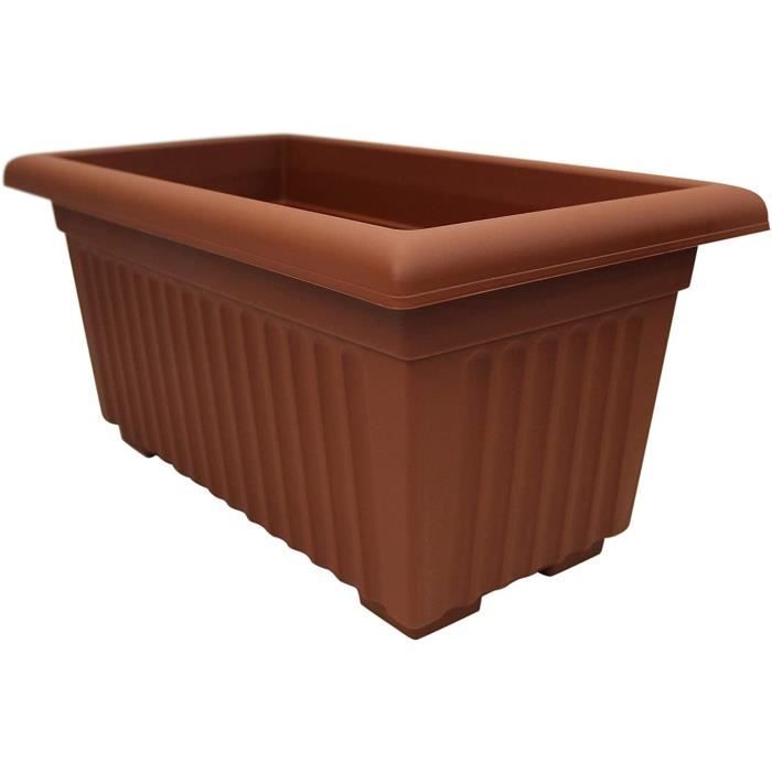 Thumbsup Homewares Extra Large 53cm Long Jardinière Jardin Plante Pot Plastique Trough Surélevé Plante Couleur Terre Cuite