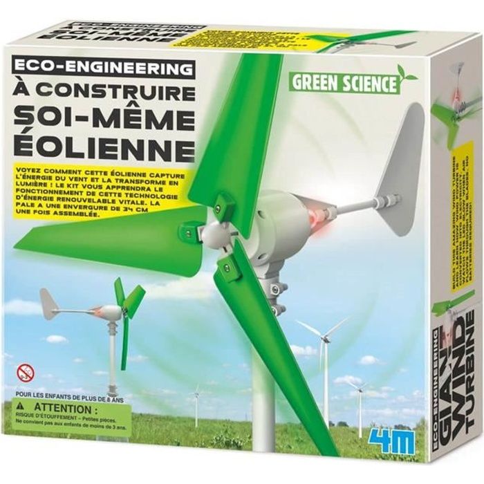 Kit de fabrication Green Science : Eolienne à construire aille Unique Coloris Unique