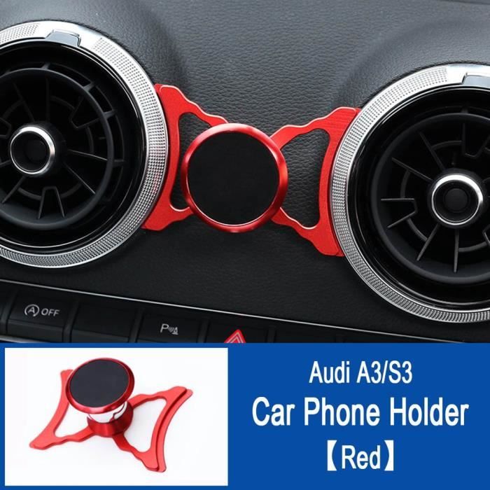 Supports voiture,Support pour téléphone de voiture pour Audi A3 S3 RS3 8V Q2 SQ2 Support d'évent Support de style - Type A3 S3 Red