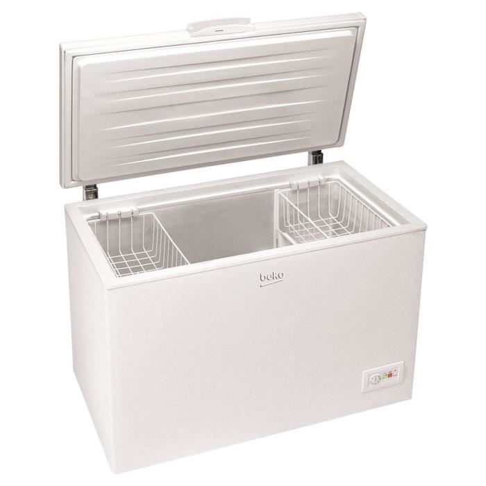 BEKO HSA3252 - Congélateur coffre - 298L - Froid statique - A+ - L 110,1cm x H 86cm - Blanc