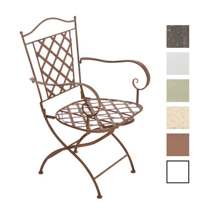 CLP Chaise nostalgique ADARA en fer forgé, chaise pliable, jsuqu'à 6 couleurs au choix