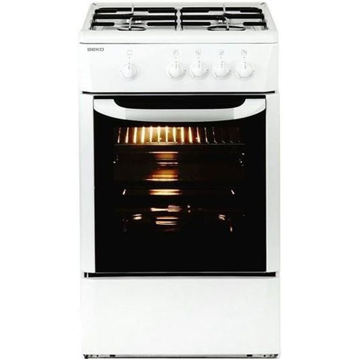 Cuisinière à gaz avec four 9500W 60 cm blanc - Cuisiniere complete