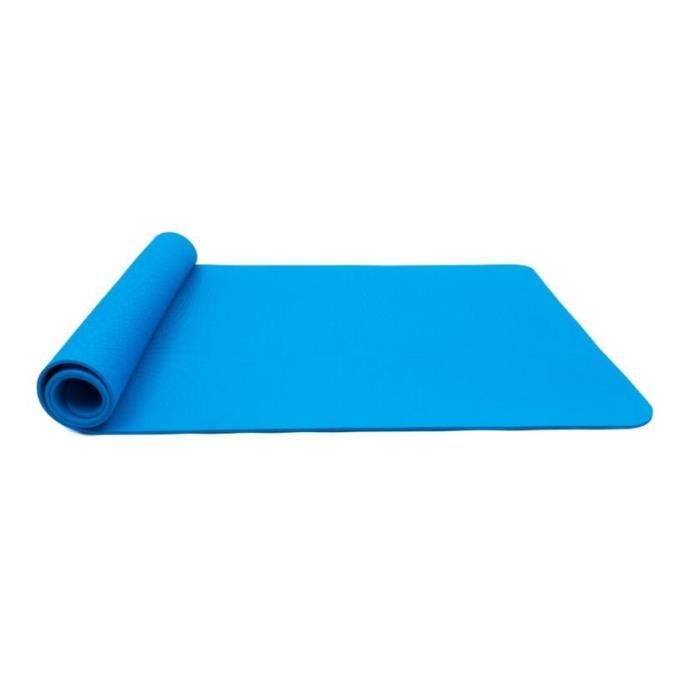 Tapis de Sol Pilates Antidérapant avec Sac Tapis et Sangle Transport Tapis de Fitness Gymnastique pour Yoga 183* 61* 0,6 cm - Bleu