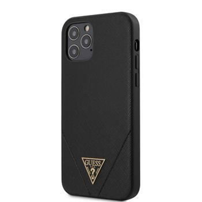 Coque Guess Saffiano V Stitch pour iPhone 12 -12 Pro 6,1'' noir