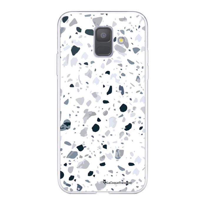 Coque Samsung Galaxy A6 2018 360 intégrale transparente Terrazzo Gris Ecriture Tendance Design La Coque Francaise