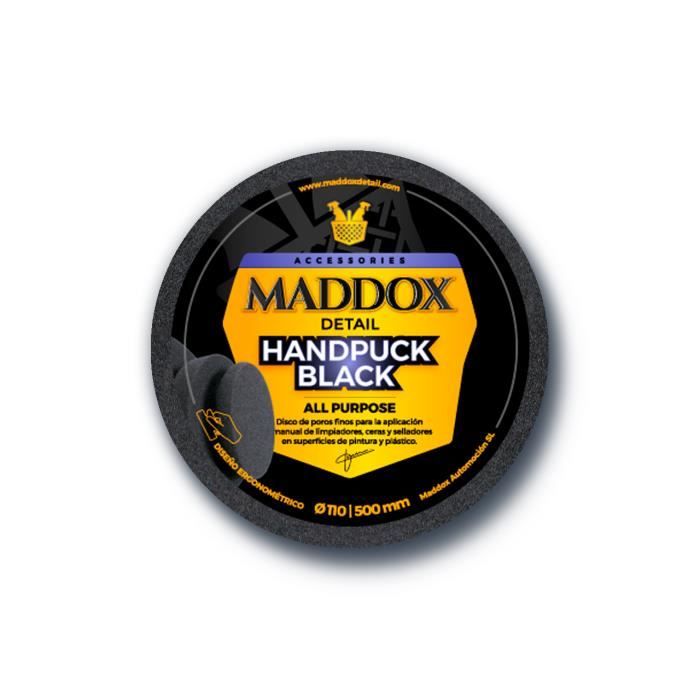 MADDOX DETAIL - HANDPUCK BLACK. Disque à pores fins pour produit nettoyant, cire ou vernis sur des surfaces peintes et en plastique