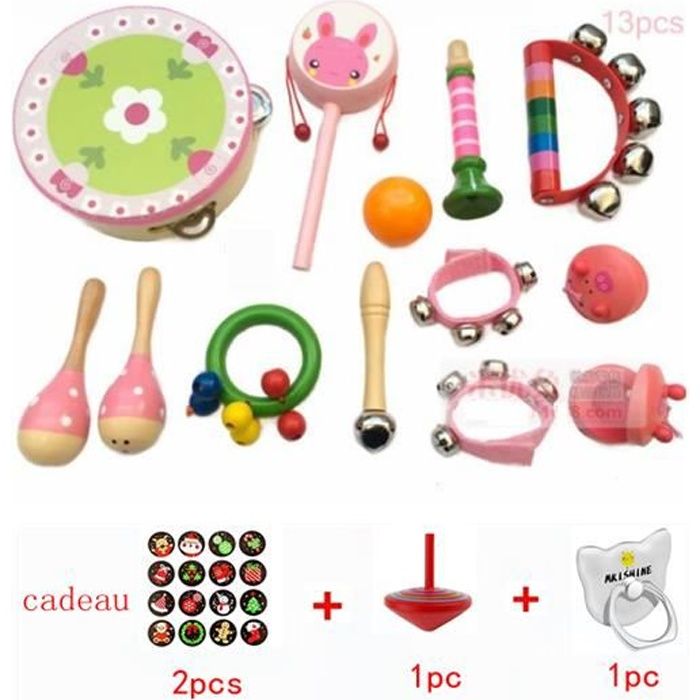 13 Pcs Instruments de Musique pour Enfants Jouet de Percussion Ensemble de Clochettes Instruments Musique Bebe Percussions