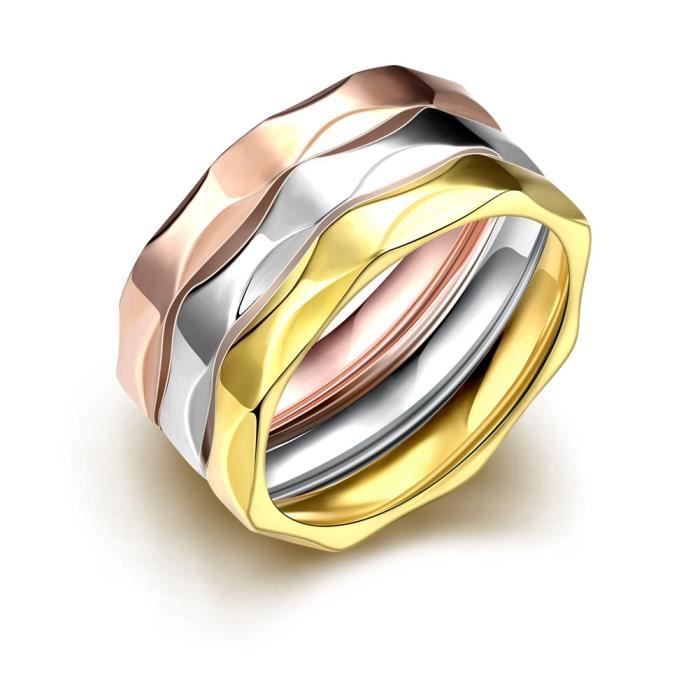 Bague femme Doré et plaqué Or rose du Polygone