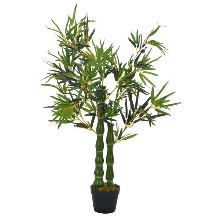 Plante artificielle arbre à la maison jardin avec pot Bambou Vert 110 cm