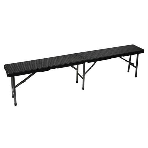 Perel Banc pliable avec motif d'osier Noir FP160R
