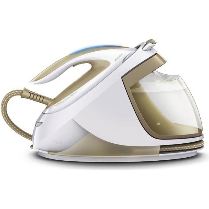 PHILIPS GC9647/60 PerfectCare Elite Silence Centrale vapeur 7,3 bar - 2400 W - 1,8 L - Or et Blanc
