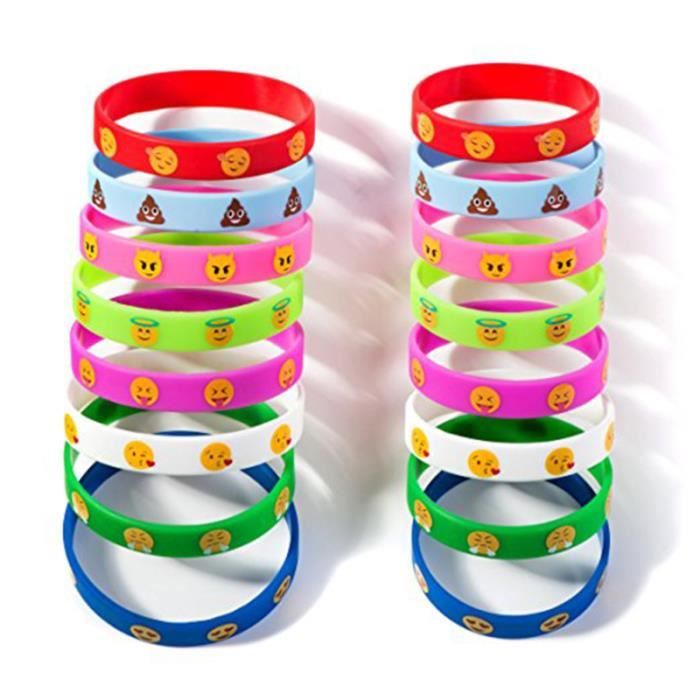 32 PCS Emotion Bracelets En Silicone Nouveauté Émoticône Parti Fournitures Cadeau pour Enfants
