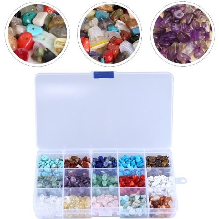 1 boîte de perles en pierre naturelle bricolage perle en vrac pour faire un bracelet bracelet - gourmette - jonc bijoux