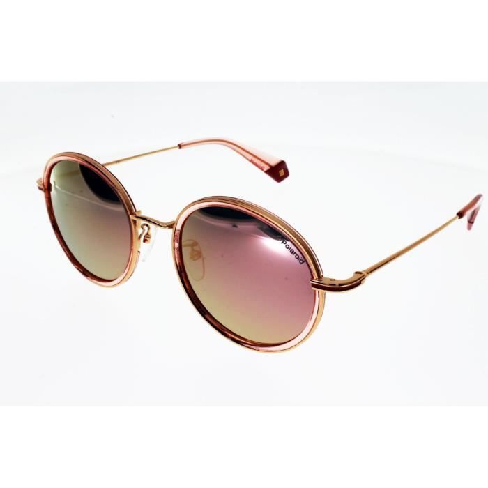 Lunettes de soleil POLAROID 6079 style john Lennon Rose et Doré Mixte Indice 3 Polarisé