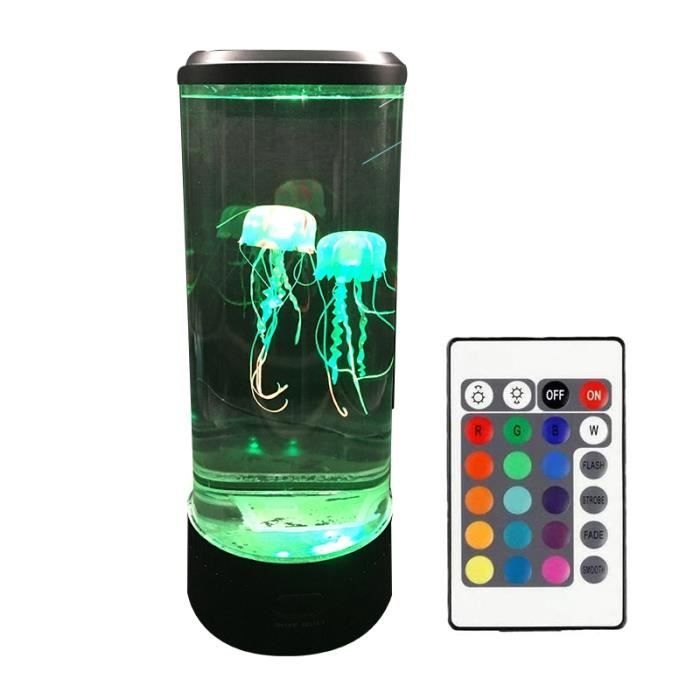 Lampe à Lave MéDuse avec TéLéCommande, Lampe éLectrique DéCoration Veilleuse RéServoir Aquarium Bureau à Domicile Cadeau pour