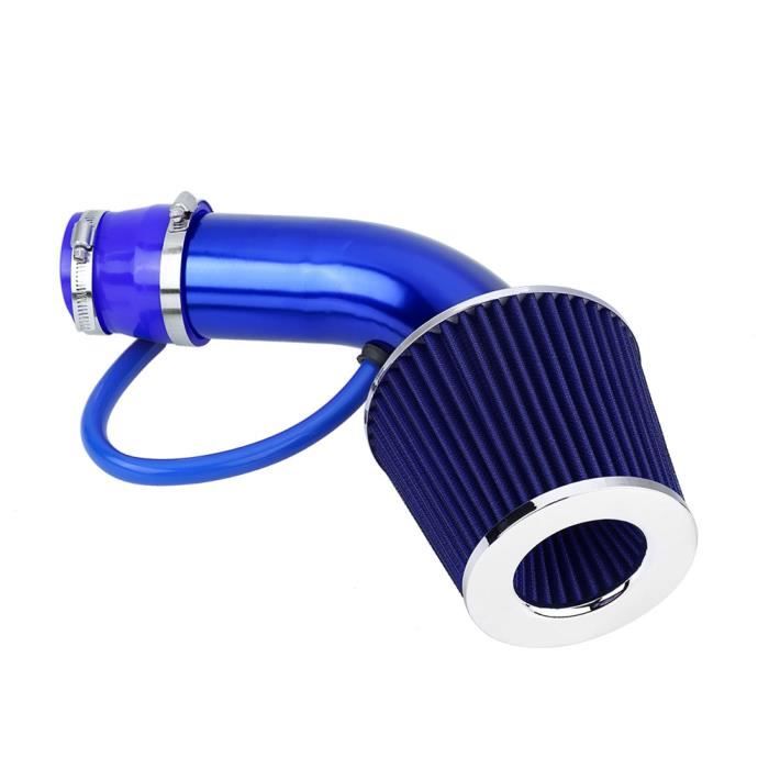 Kit de Filtre à Air de Voiture Universel,Tuyau d'admission d'air Froid en Alliage d'aluminium 76mm 3 pouces bleu--XIA