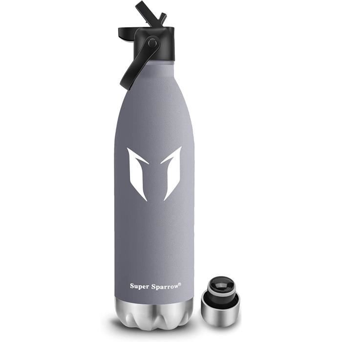 Super Sparrow Bouteille isotherme en Acier Inoxydable, 500ml, Gris