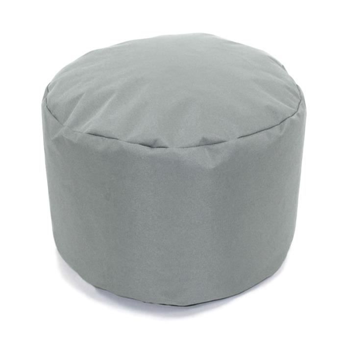 Pouf rond gris nuage intérieur extérieur 30x25cm Diamètre 30 cm x H 25 cm Gris