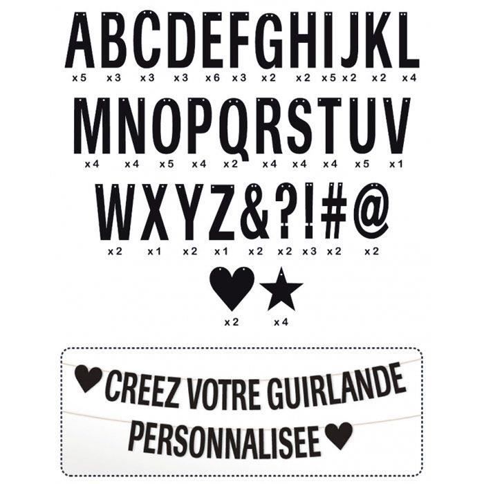 Guirlande de lettres à composer - noir