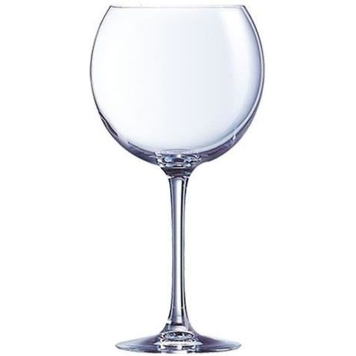 Lot de 6 verres à pied forme ballon en cristallin - 35 cl