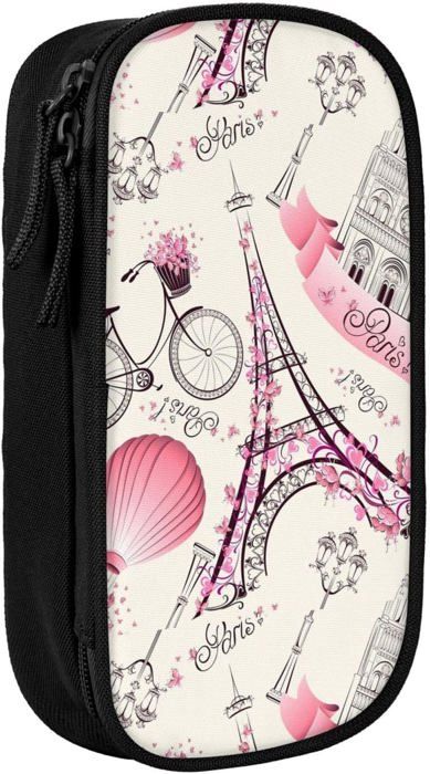 Trousse À Crayons Romantique Paris Tour Eiffel - Trousse À Crayons Portable - Bureau, Noir