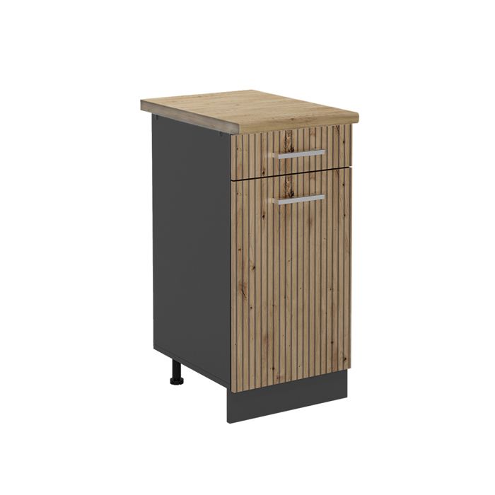 Meuble cuisine R-Line 40cm PT Chêne Chêne Artisan/Anthracite Vicco 49068