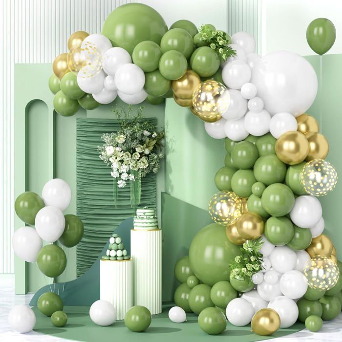 137 pièces, boîtes de décoration pour baby shower, vert sauge et marron, kit d'arche de guirlande de ballons, ballons en aluminium pour animaux sur le thème de la forêt - France 137 pièces, boîtes de décoration pour baby shower, vert sauge et marron, kit d'arche de guirlande de ballons, ballons en aluminium pour animaux sur le thème de la forêt - France