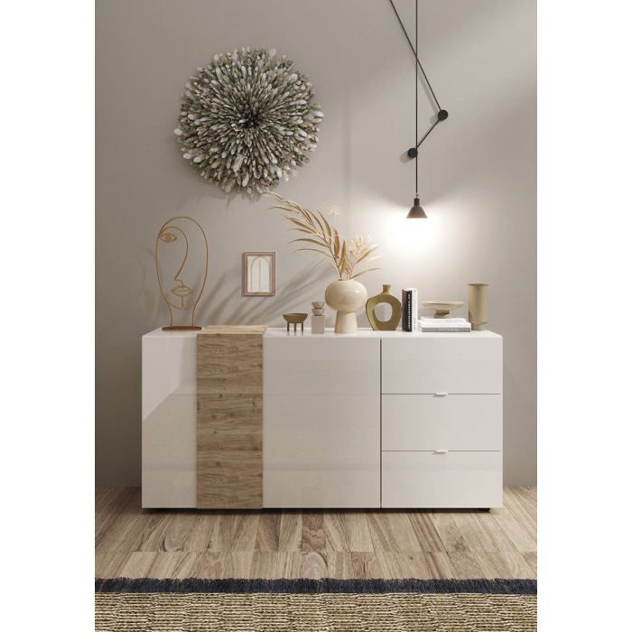 Buffet MACON blanc/chêne miel Buffet MACON blanc/chêne miel