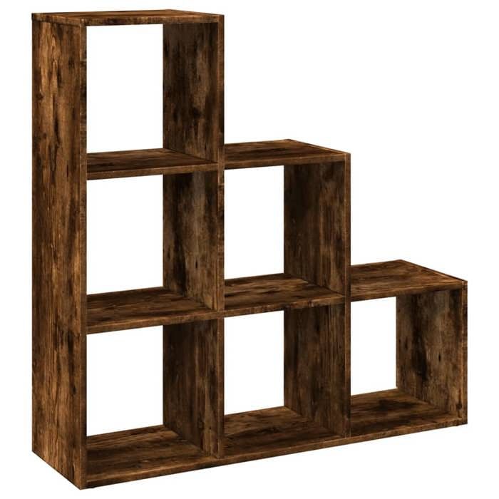 Etagère bibliothèque - mango - à 3 niveaux - Chêne fumé - 99x29x99 cm - M1900